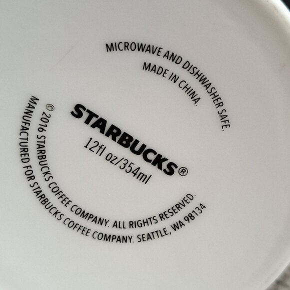 Starbucks Red Triangle Trees Mug - 2016 Starbucks Holiday Coffee Cup 12 fl oz - Picture 7 of 7